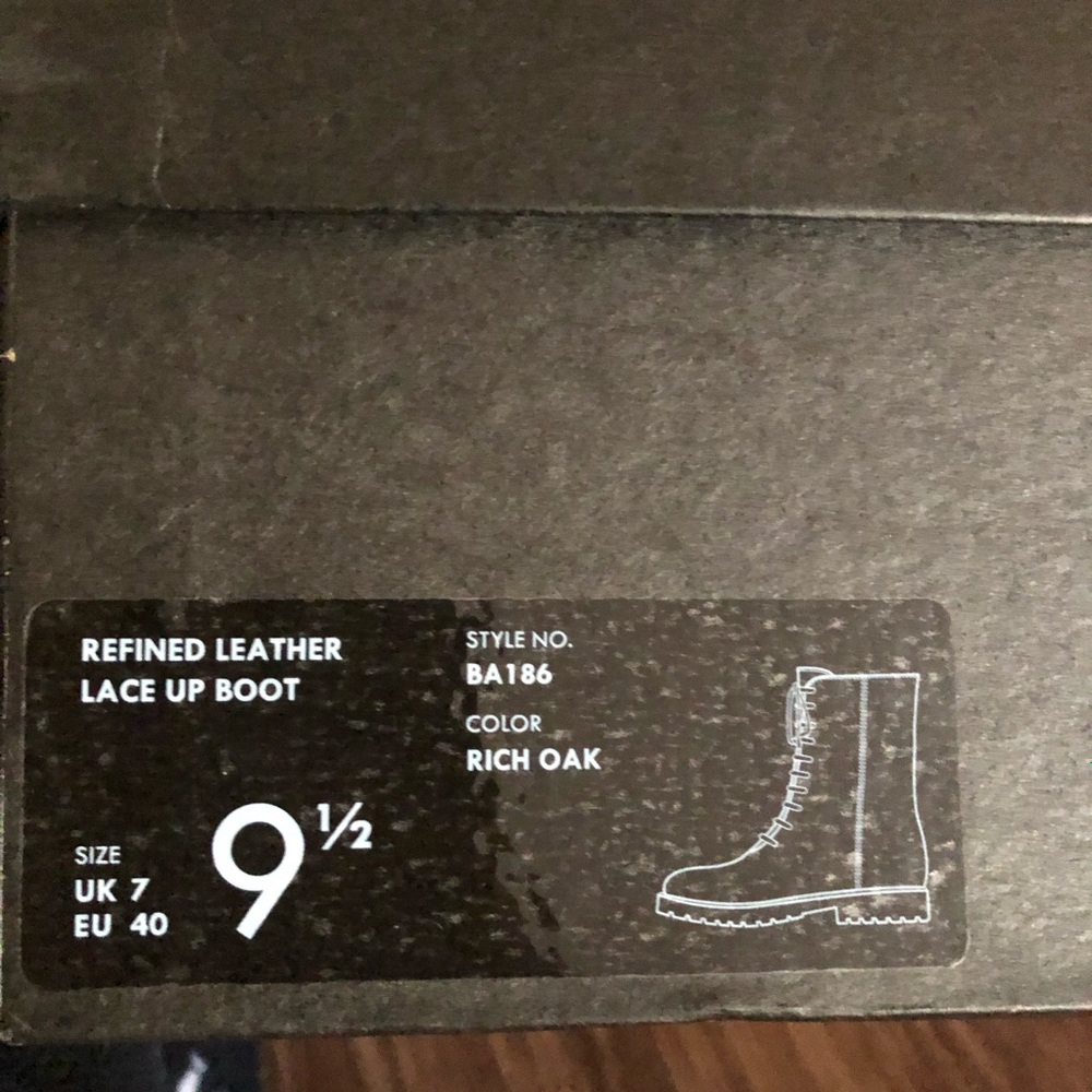 J CREW | Rich Oak Gwen Lug-Sole Leather Lace-Up Tall Shaft Boots | Size 9.5 - Picture 12 of 15